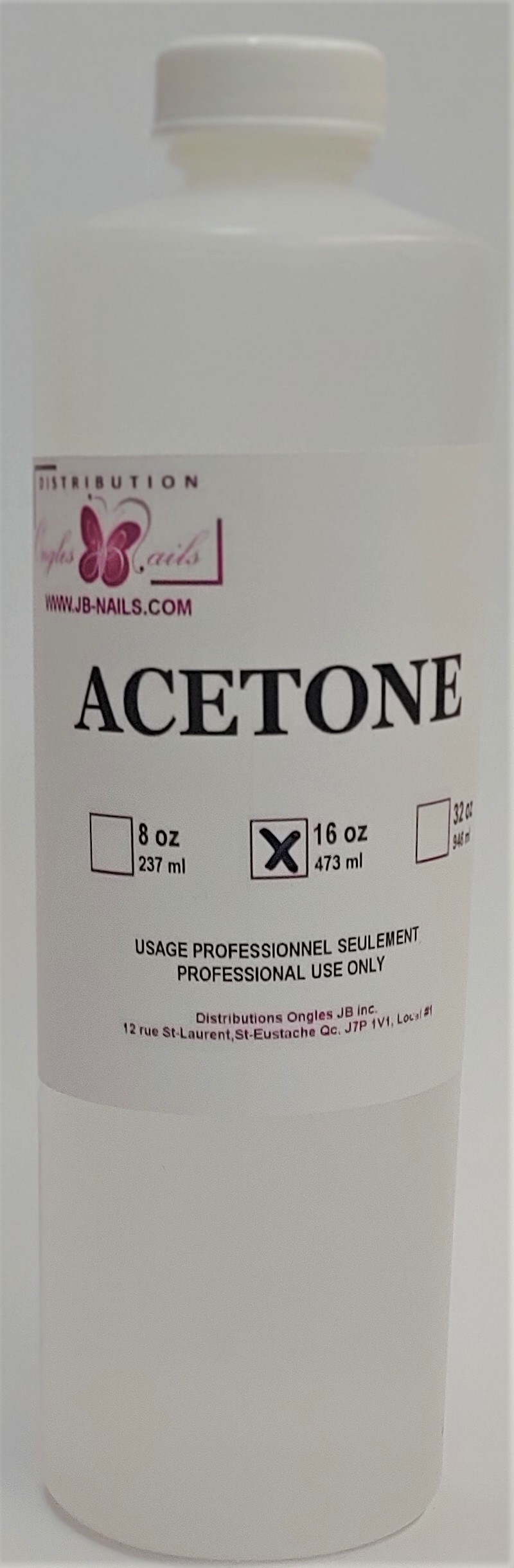 Acétone * 16oz. * 500ml.